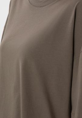 Kadın Vizon Oversize Bisiklet Yaka Tişört - 50305810039