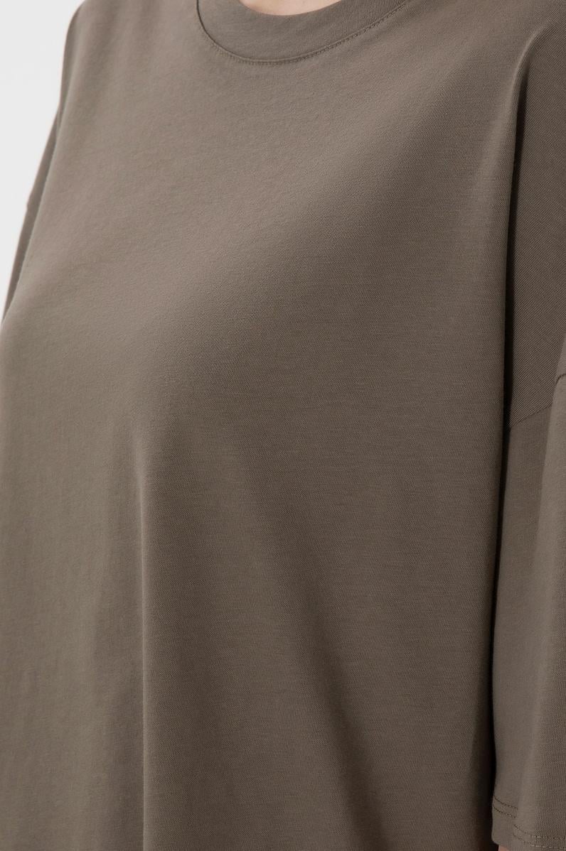 Kadın Vizon Oversize Bisiklet Yaka Tişört