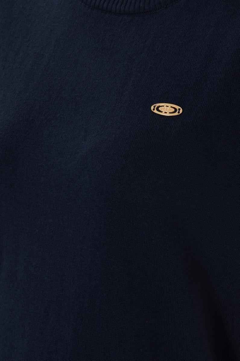 Kadın Lacivert Bisiklet Yaka Triko Tişört