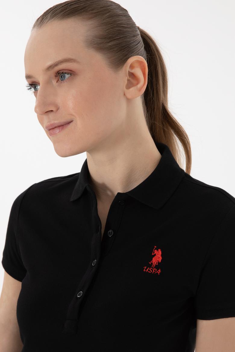 Kadın Siyah Basic Polo Yaka Tişört - 50280037011