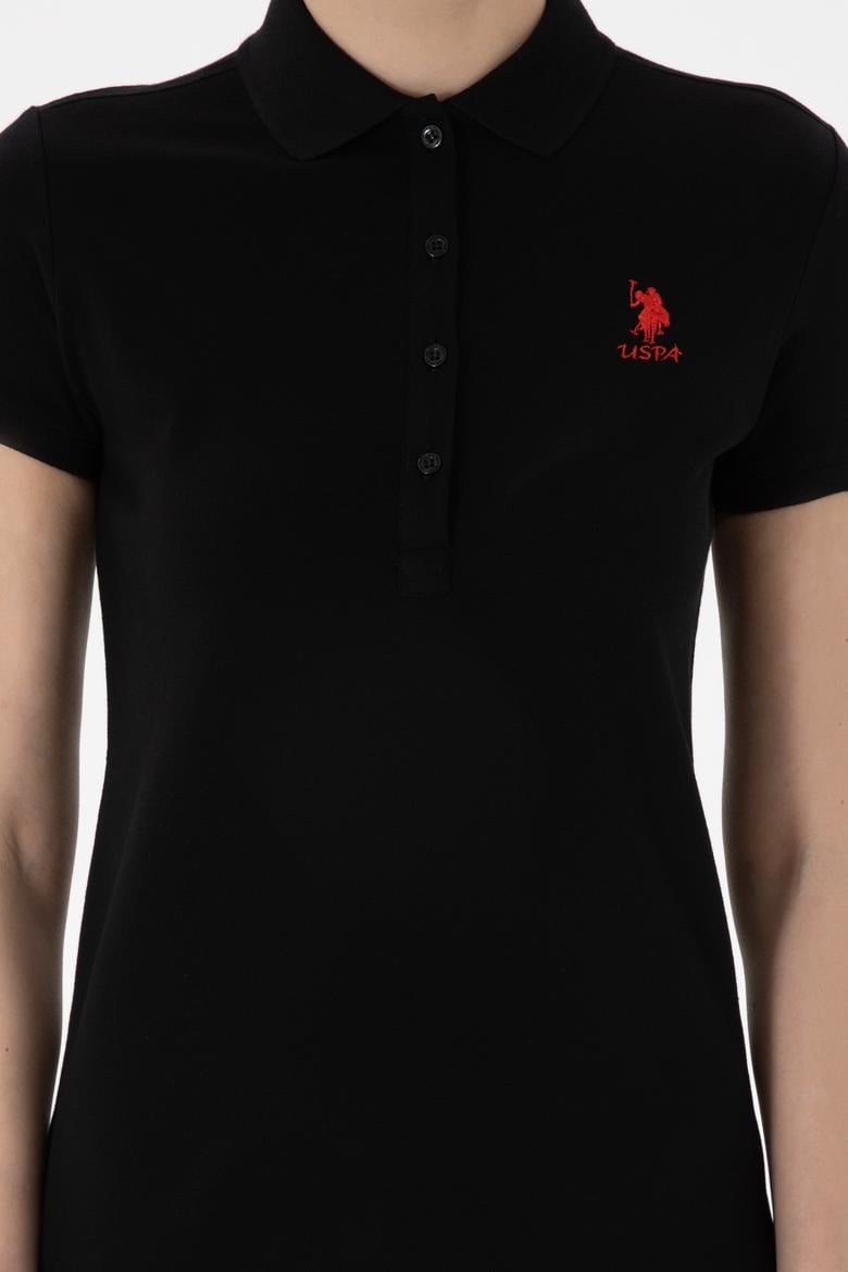 Kadın Siyah Basic Polo Yaka Tişört - 50280037011