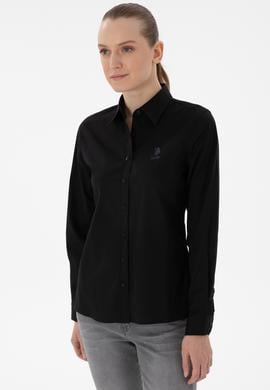 Kadın Siyah Uzun Kollu Basic Gömlek - 50298091034