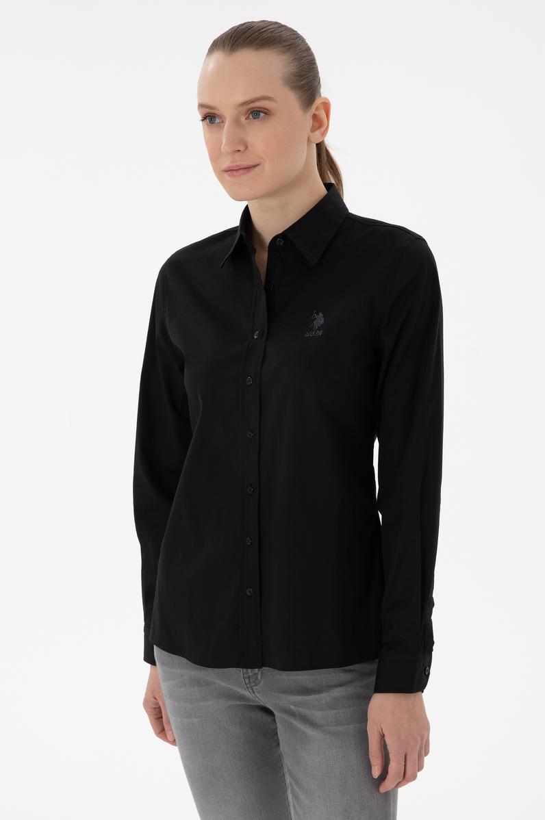 Kadın Siyah Uzun Kollu Basic Gömlek