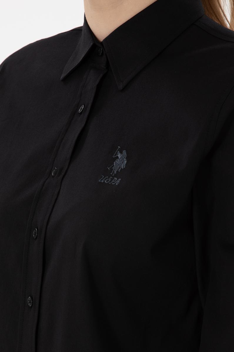 Kadın Siyah Uzun Kollu Basic Gömlek