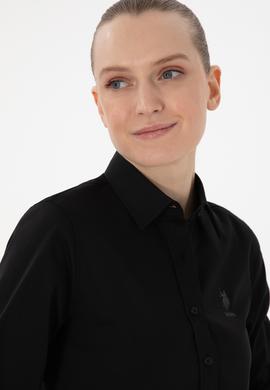 Kadın Siyah Uzun Kollu Basic Gömlek - 50298091034