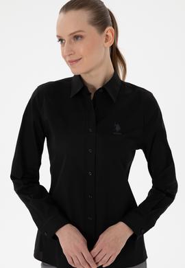 Kadın Siyah Uzun Kollu Basic Gömlek - 50298091034