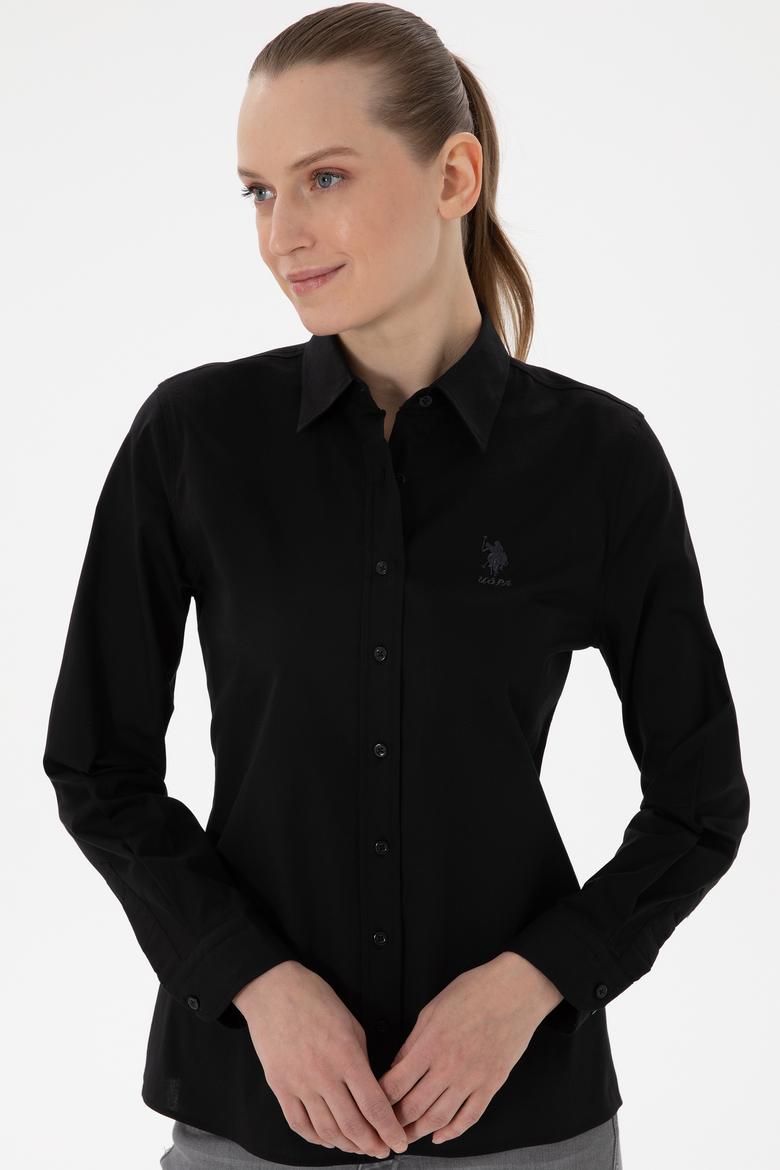 Kadın Siyah Uzun Kollu Basic Gömlek - 50298091034