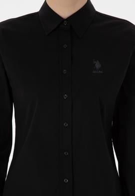 Kadın Siyah Uzun Kollu Basic Gömlek - 50298091034