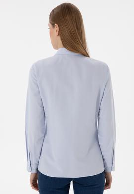 Kadın Açık Mavi Uzun Kollu Basic Gömlek - 50298103030