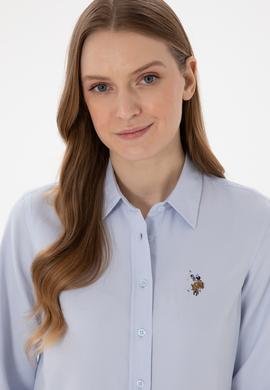 Kadın Açık Mavi Uzun Kollu Basic Gömlek - 50298103030