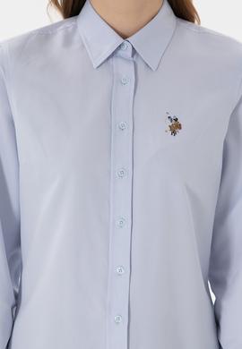 Kadın Açık Mavi Uzun Kollu Basic Gömlek - 50298103030