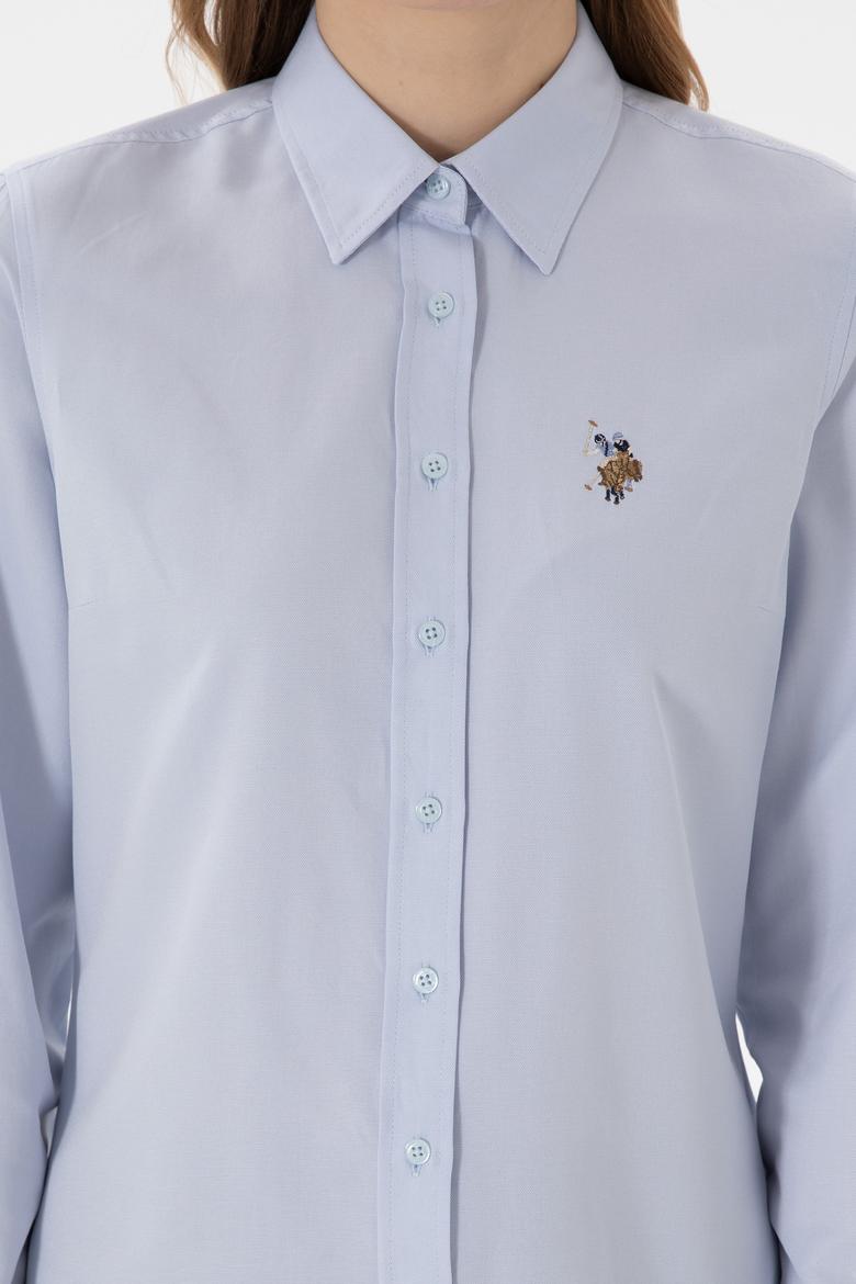 Kadın Açık Mavi Uzun Kollu Basic Gömlek - 50298103030