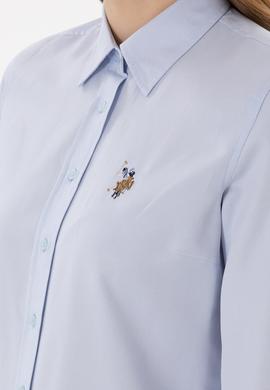 Kadın Açık Mavi Uzun Kollu Basic Gömlek - 50298103030