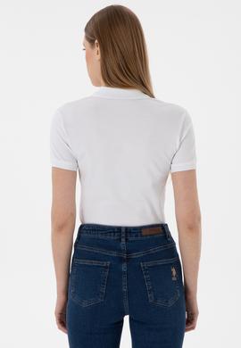 Kadın Beyaz Basic Polo Yaka Tişört - 50300830016