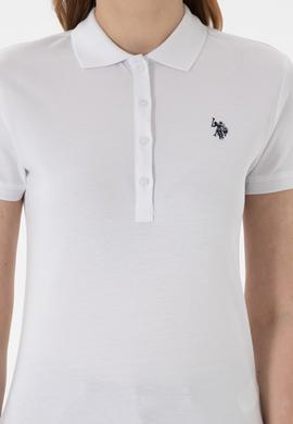 Kadın Beyaz Basic Polo Yaka Tişört - 50300830016