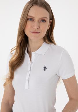 Kadın Beyaz Basic Polo Yaka Tişört - 50300830016