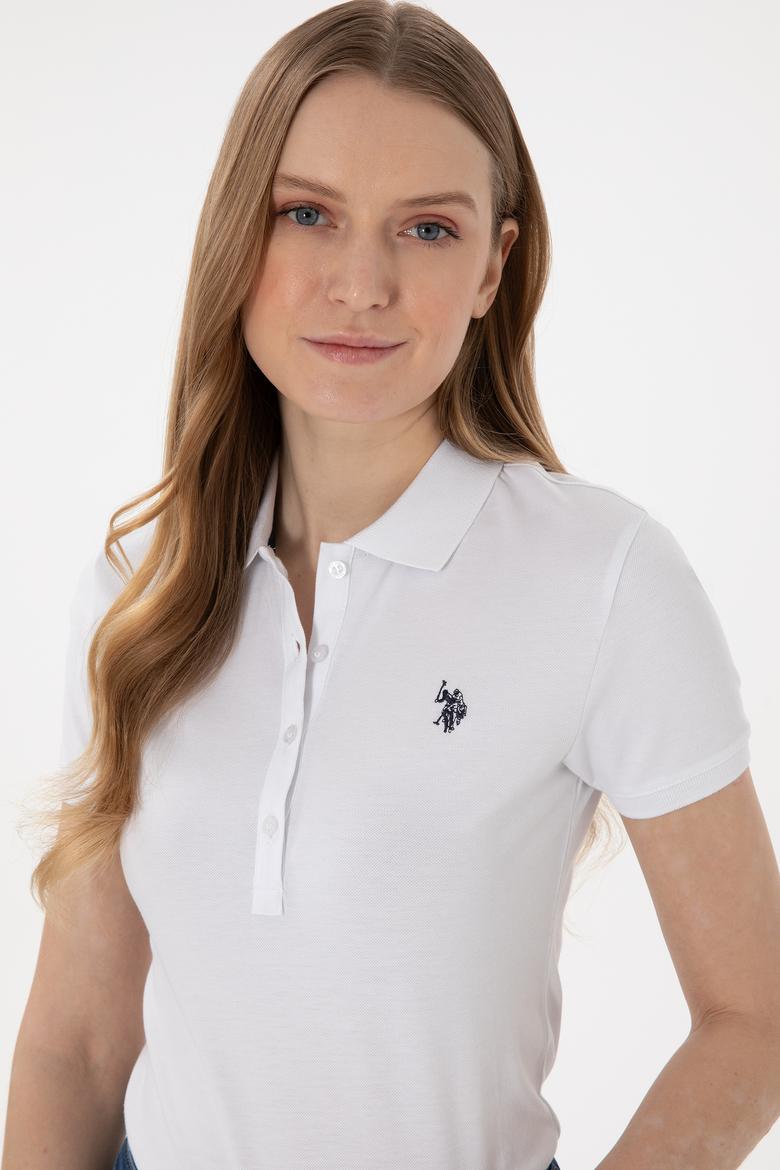 Kadın Beyaz Basic Polo Yaka Tişört - 50300830016