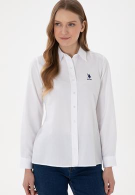 Kadın Beyaz Uzun Kollu Basic Gömlek - 50298095003