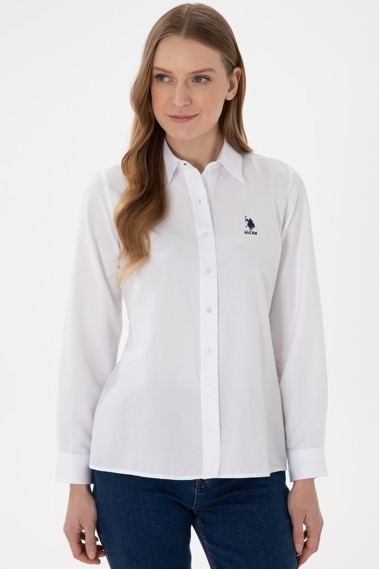 Kadın Beyaz Uzun Kollu Basic Gömlek - 50298095003