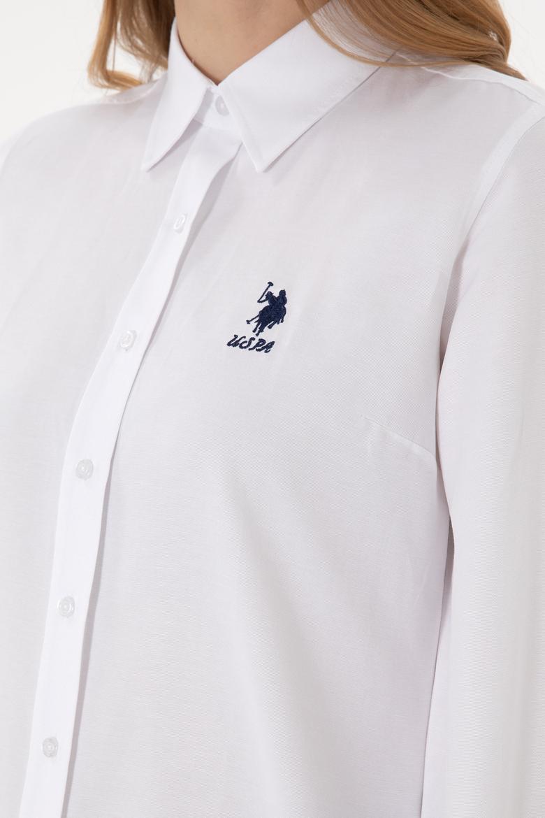 Kadın Beyaz Uzun Kollu Basic Gömlek - 50298095003