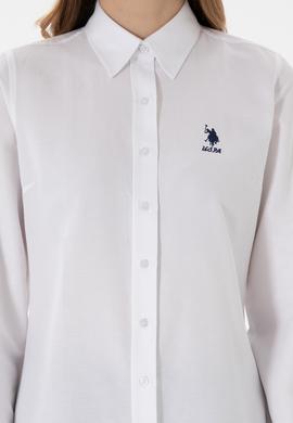 Kadın Beyaz Uzun Kollu Basic Gömlek - 50298095003