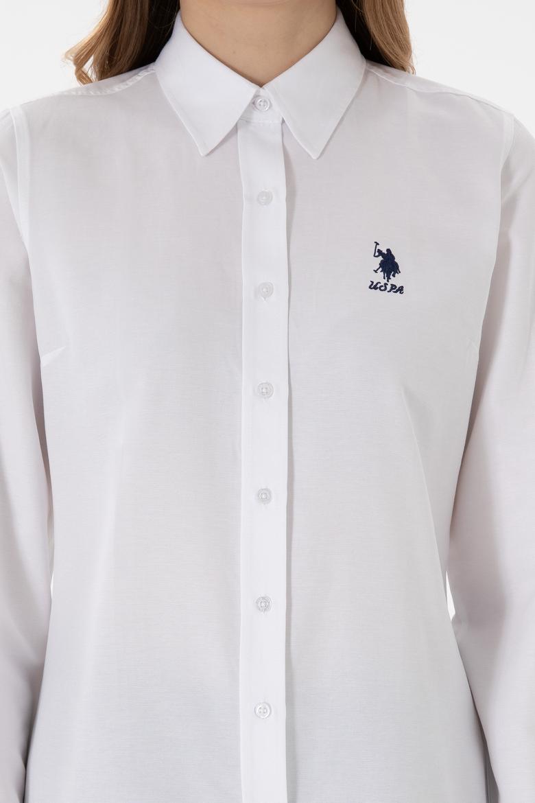 Kadın Beyaz Uzun Kollu Basic Gömlek - 50298095003