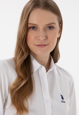 Kadın Beyaz Uzun Kollu Basic Gömlek - 50298095003