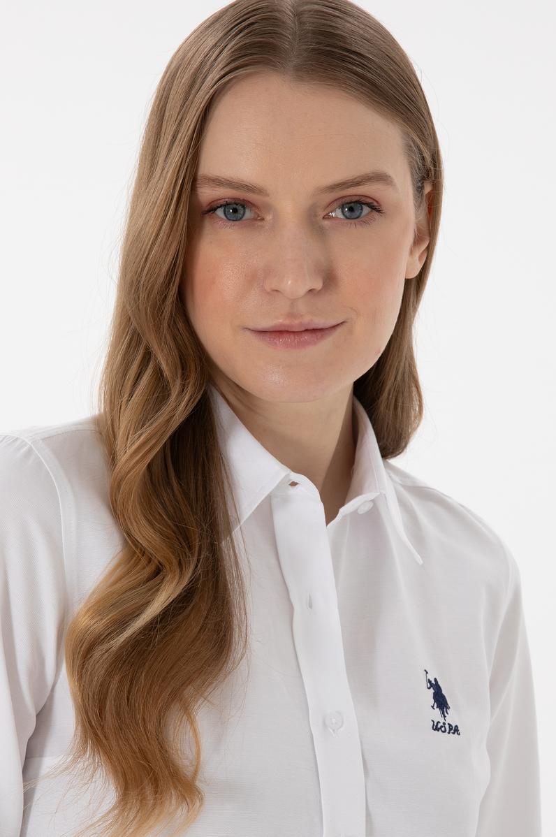 Kadın Beyaz Uzun Kollu Basic Gömlek