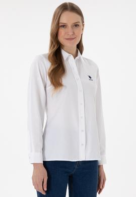 Kadın Beyaz Uzun Kollu Basic Gömlek - 50298095003