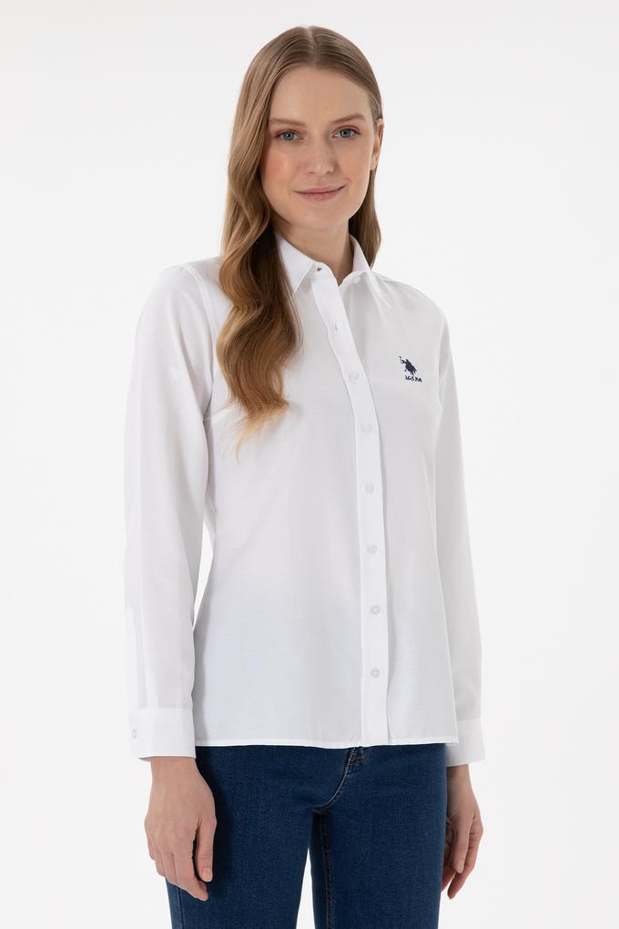 Kadın Beyaz Uzun Kollu Basic Gömlek