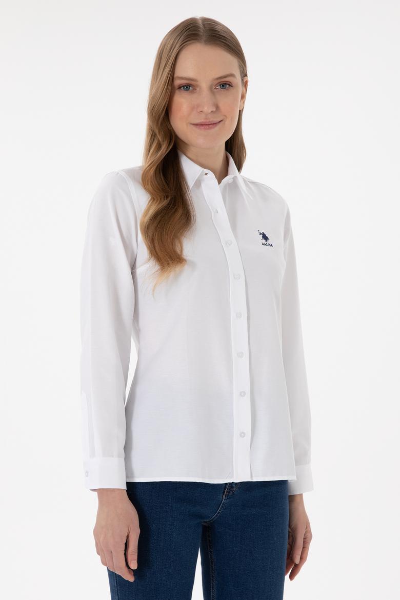 Kadın Beyaz Uzun Kollu Basic Gömlek