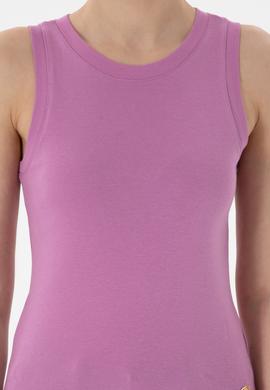 Kadın Pembe Kolsuz Bisiklet Yaka Basic Tişört - 50300904020