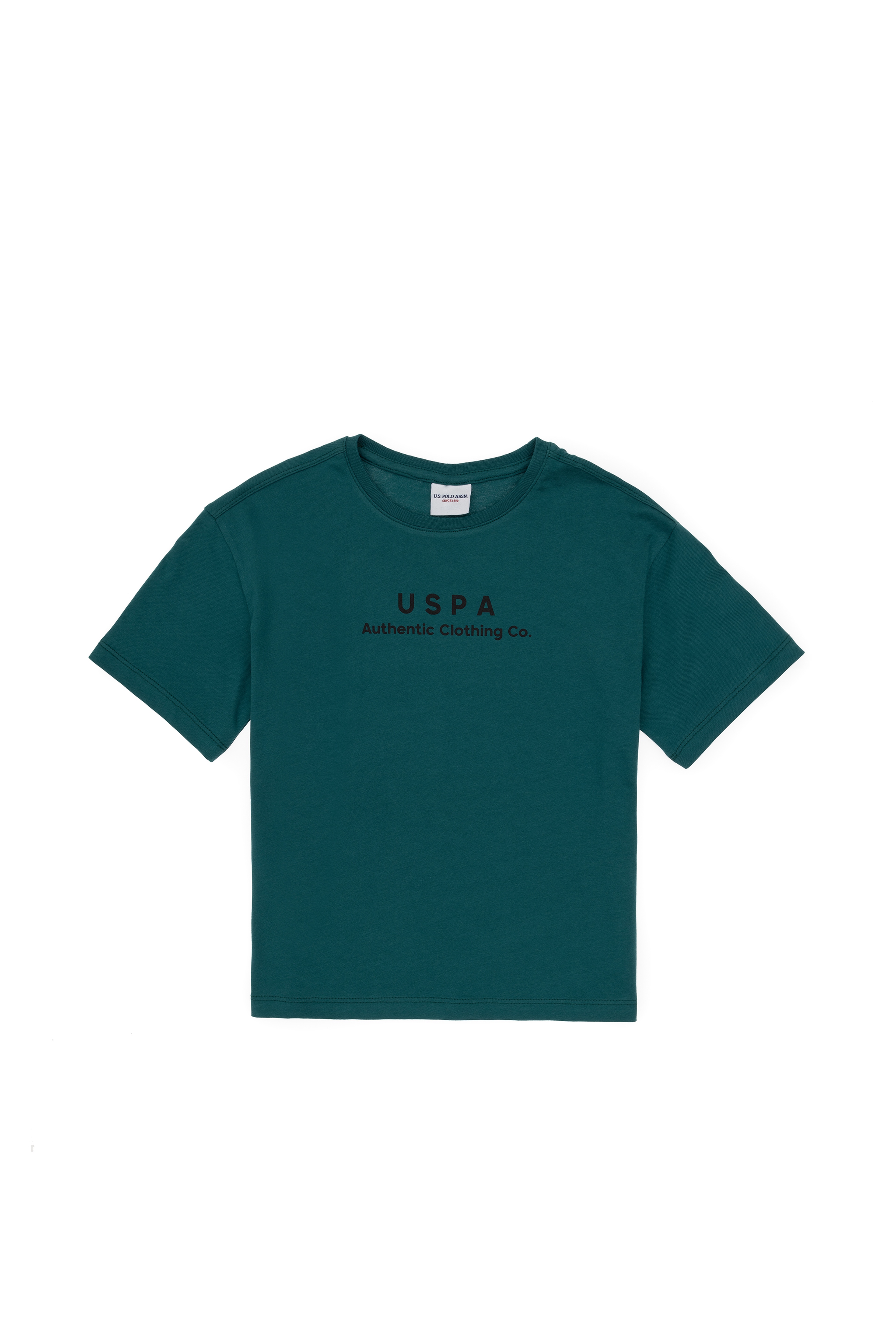 Erkek Çocuk Koyu Yeşil Comfort Basic Bisiklet Yaka Tişört