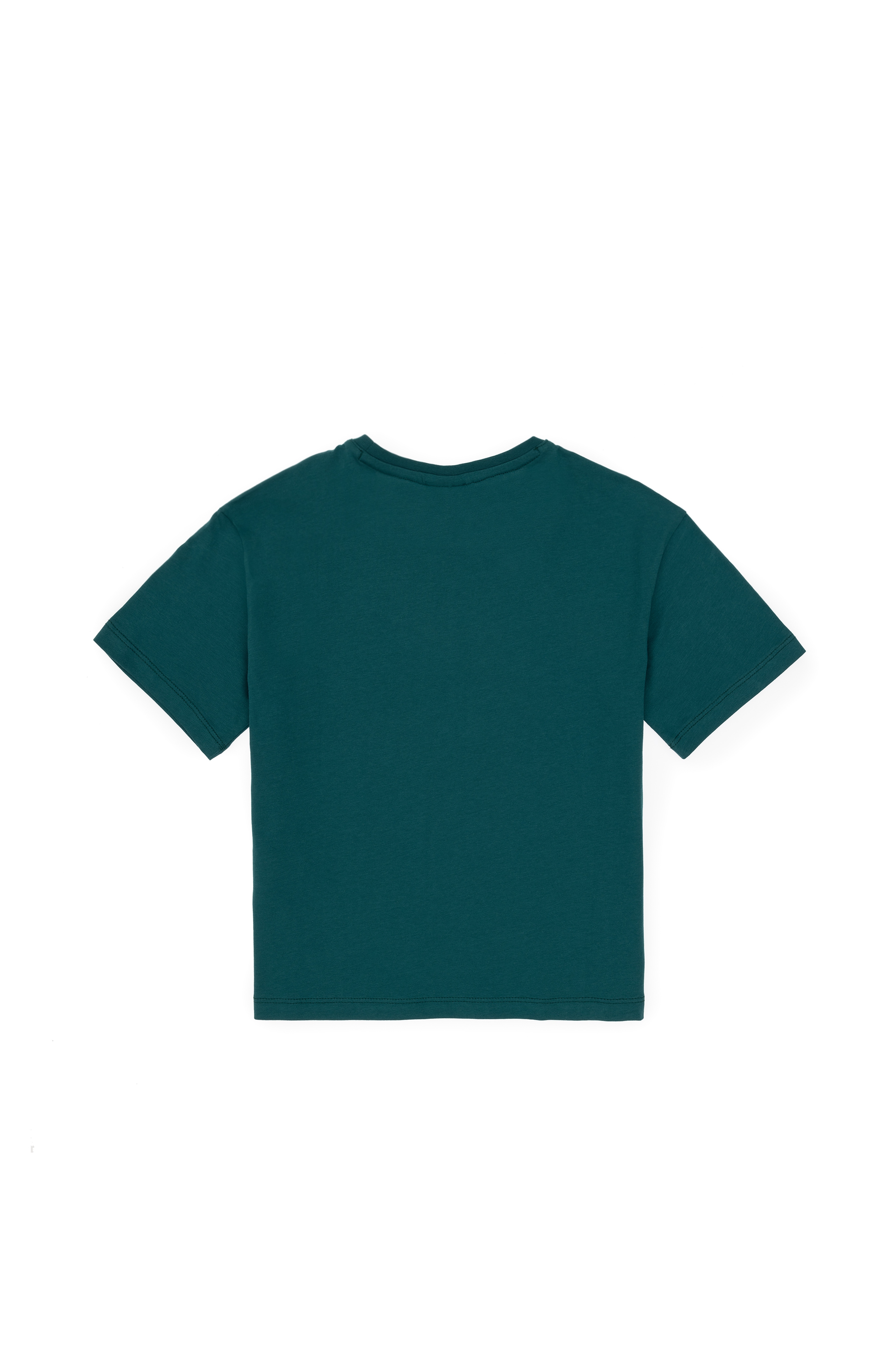 Erkek Çocuk Koyu Yeşil Comfort Basic Bisiklet Yaka Tişört - Image 6