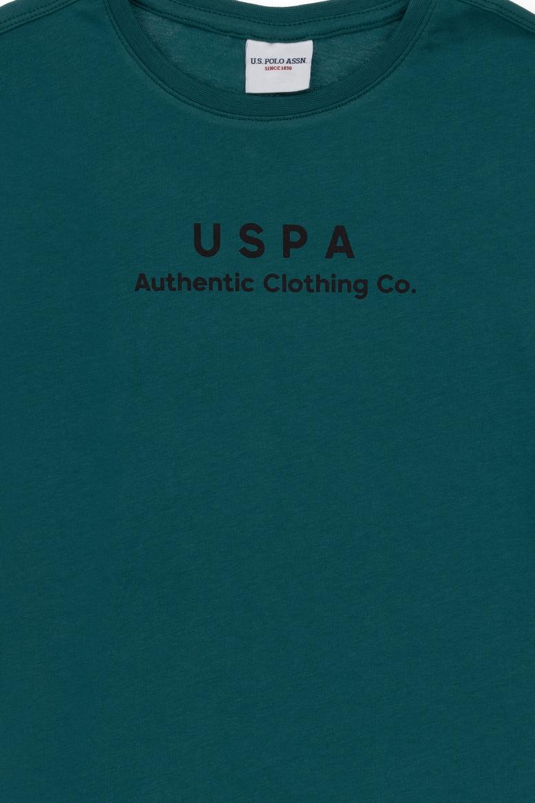 Erkek Çocuk Koyu Yeşil Comfort Basic Bisiklet Yaka Tişört - 50306513023