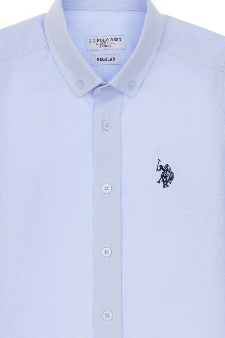 Erkek Çocuk Açık Mavi Uzun Kollu Basic Gömlek - 50306584032