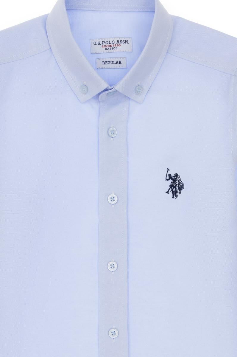 Erkek Çocuk Açık Mavi Uzun Kollu Basic Gömlek