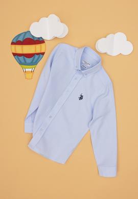 Erkek Çocuk Açık Mavi Uzun Kollu Basic Gömlek - 50306584032