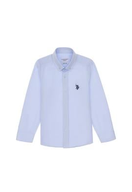 Erkek Çocuk Açık Mavi Uzun Kollu Basic Gömlek - 50306584032