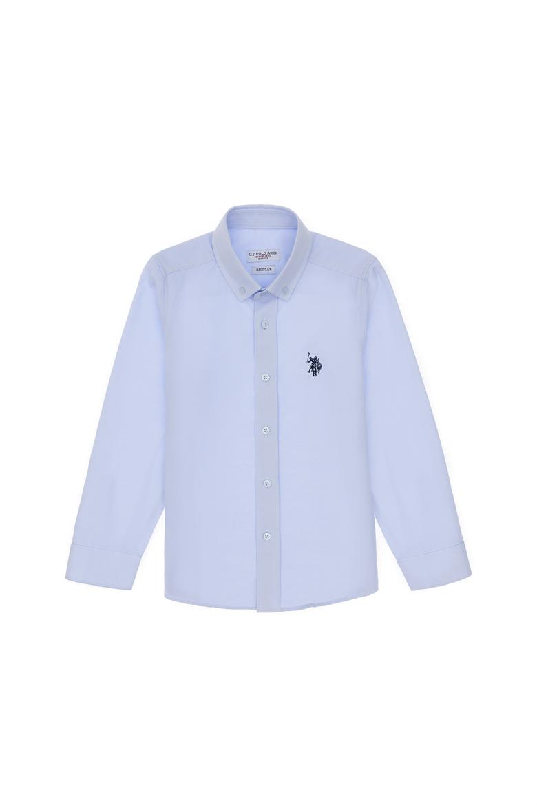 Erkek Çocuk Açık Mavi Uzun Kollu Basic Gömlek - 50306584032