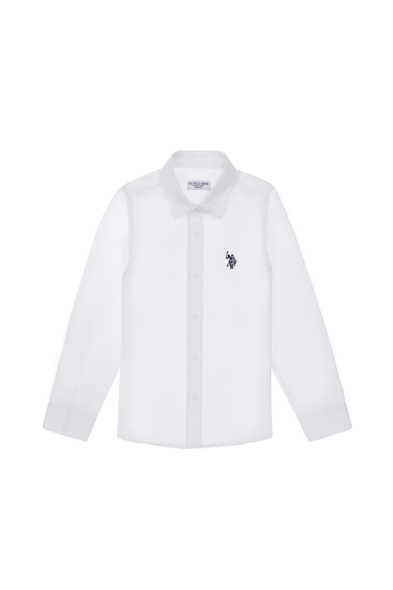 Kız Çocuk Beyaz Uzun Kollu Basic Gömlek - 50306588010