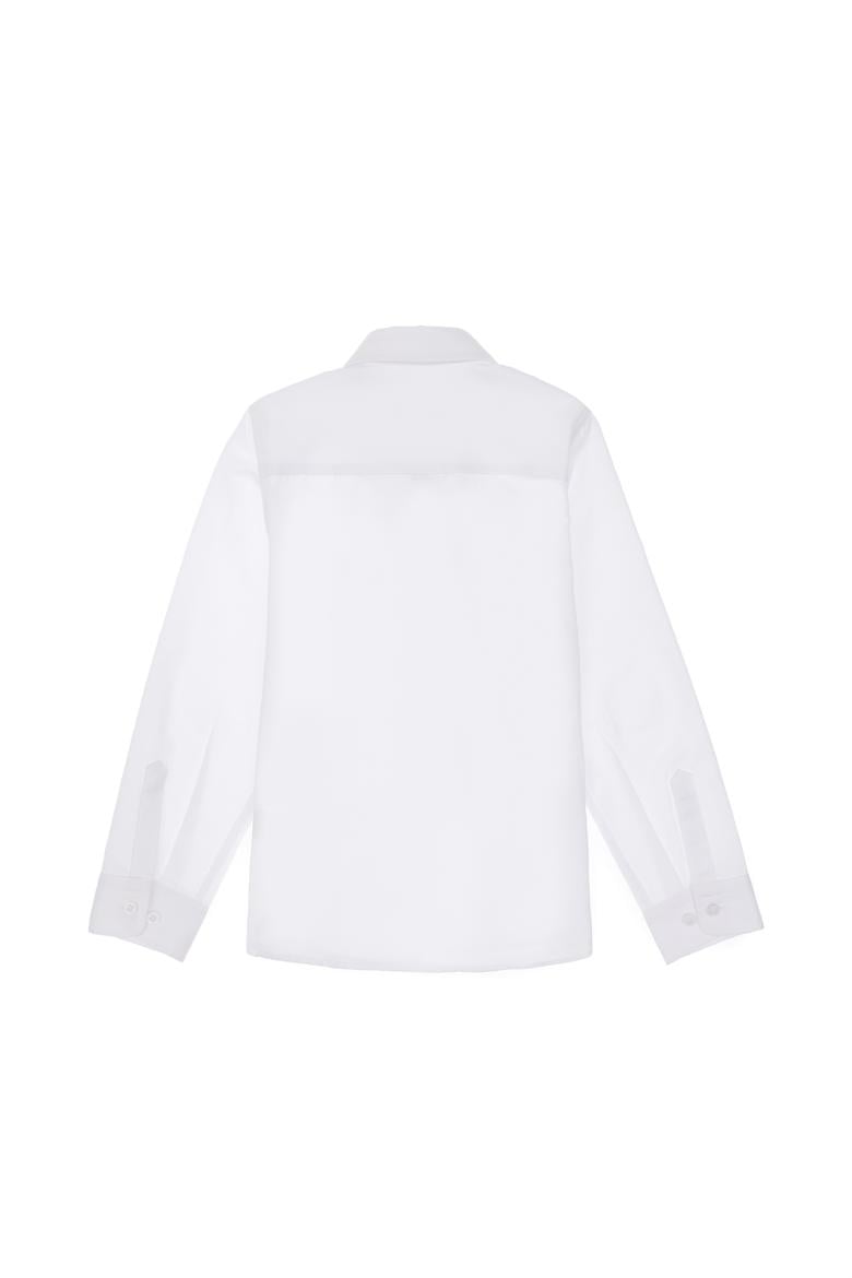Kız Çocuk Beyaz Uzun Kollu Basic Gömlek - 50306588010