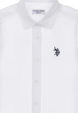 Kız Çocuk Beyaz Uzun Kollu Basic Gömlek - 50306588010