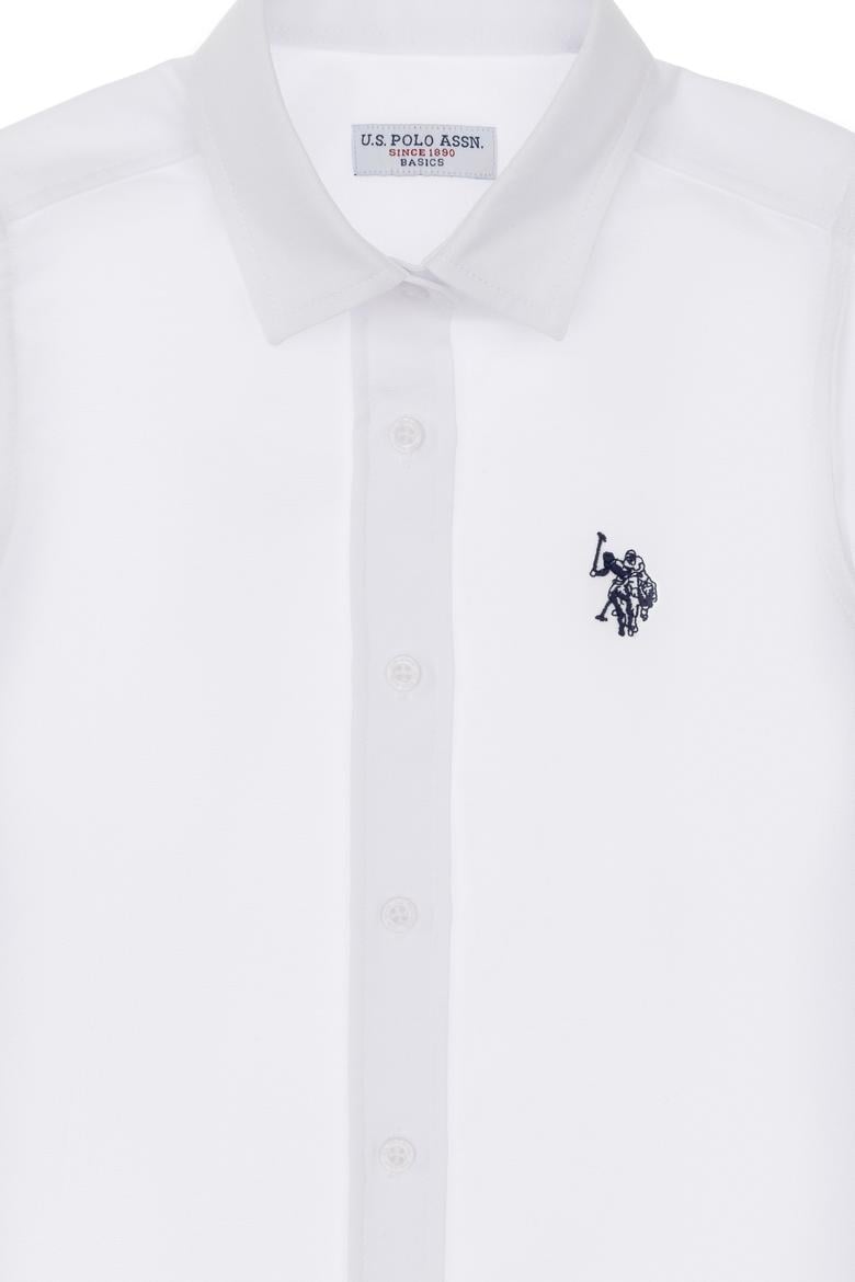 Kız Çocuk Beyaz Uzun Kollu Basic Gömlek - 50306588010