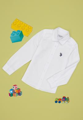 Kız Çocuk Beyaz Uzun Kollu Basic Gömlek - 50306588010