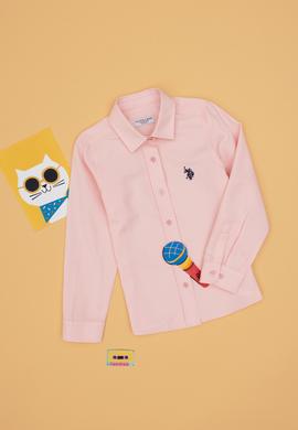 Kız Çocuk Açık Pembe Uzun Kollu Basic Gömlek - 50306588021
