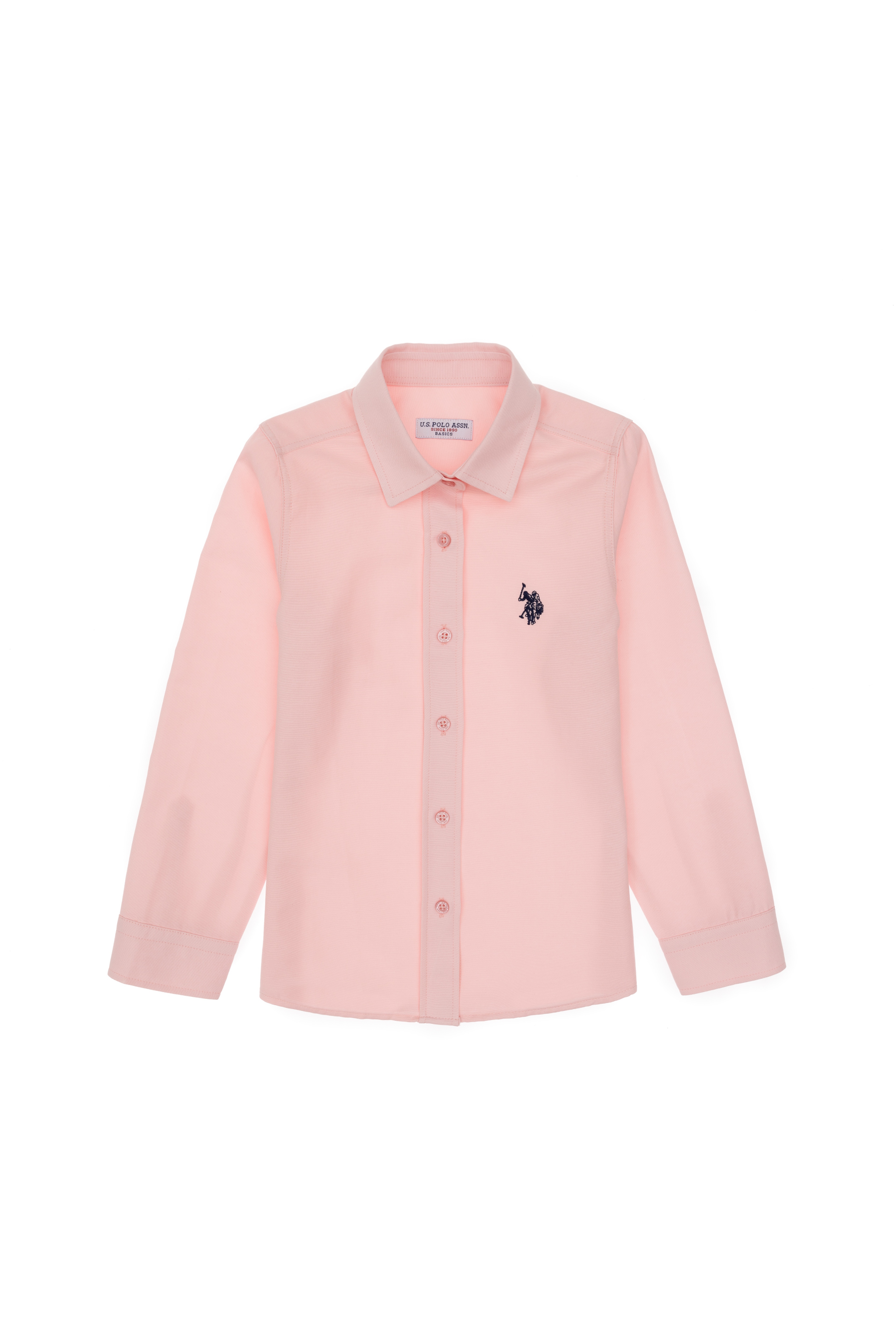 Kız Çocuk Açık Pembe Uzun Kollu Basic Gömlek - Image 4