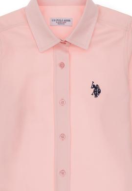 Kız Çocuk Açık Pembe Uzun Kollu Basic Gömlek - 50306588021