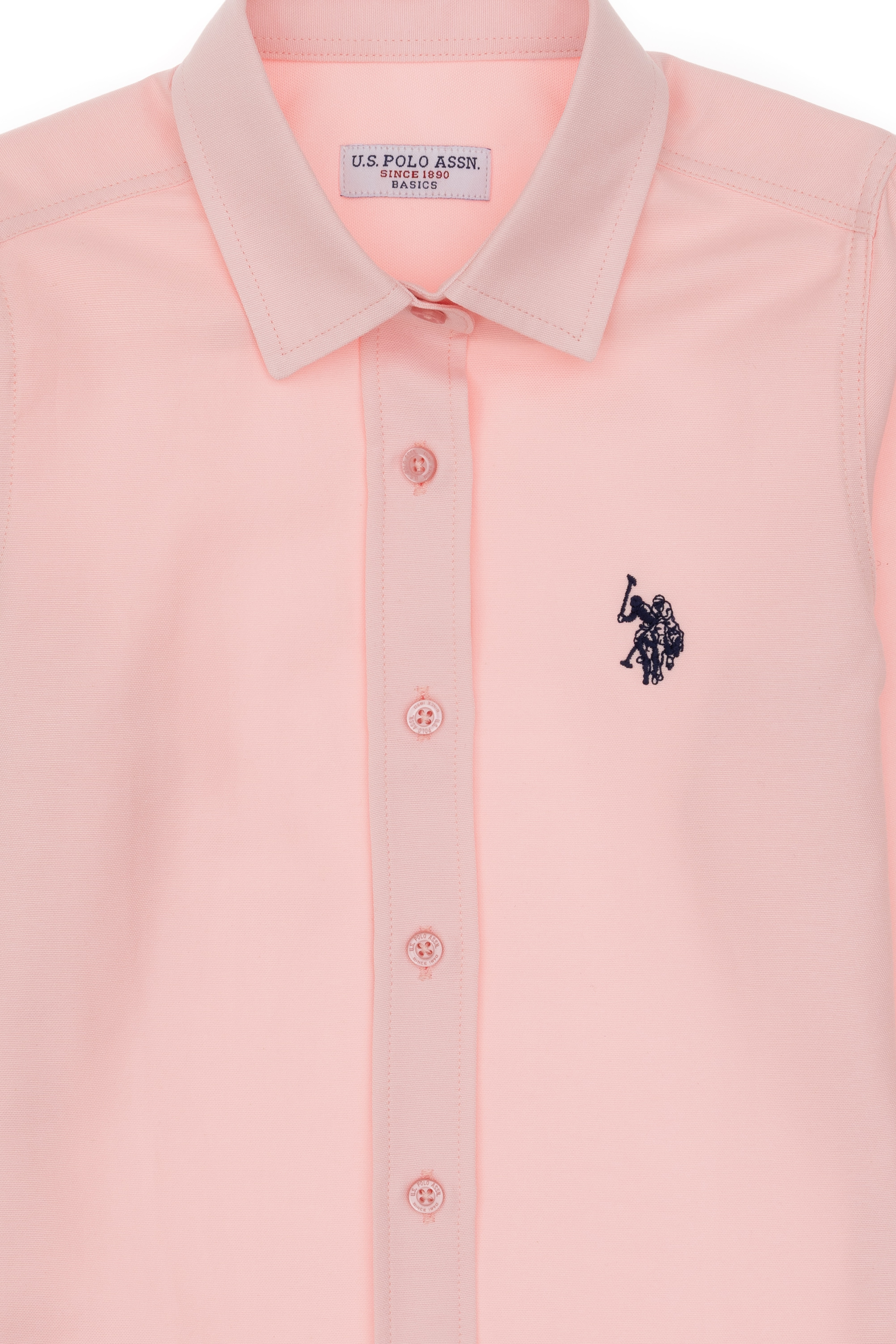 Kız Çocuk Açık Pembe Uzun Kollu Basic Gömlek - Image 6