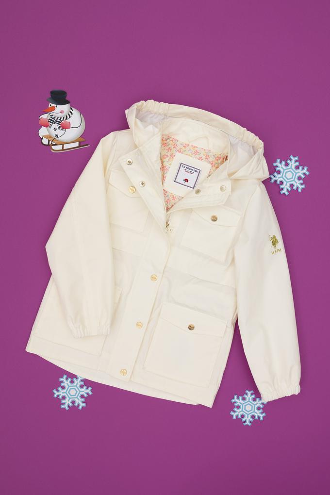 Kız Çocuk Krem Yağmurluk